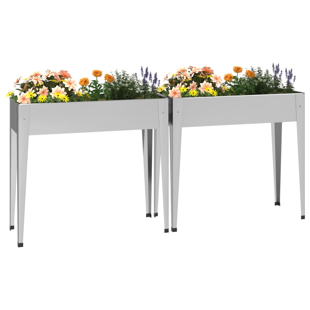 Vidaxl Planters 2 St Galvanisé Steel