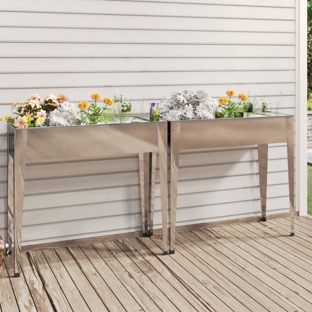 Vidaxl Planters 2 St Galvanisé Steel
