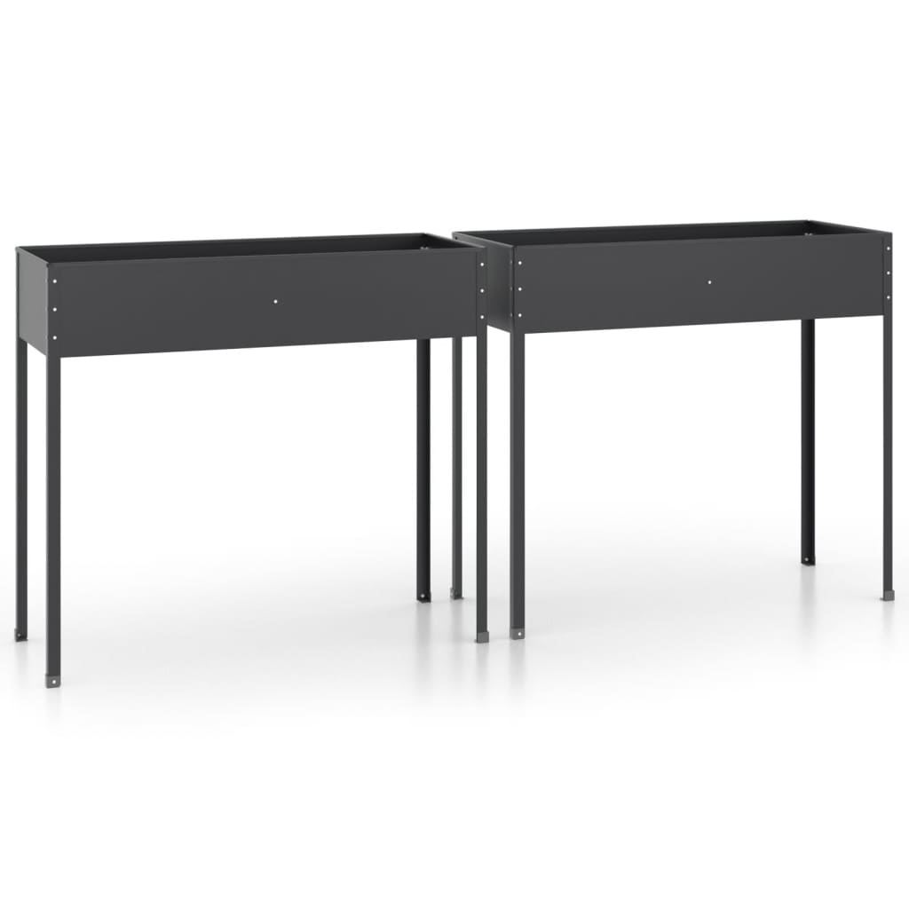 Vidaxl Plators 2 St Galvanized Steel Anthracite -Colored