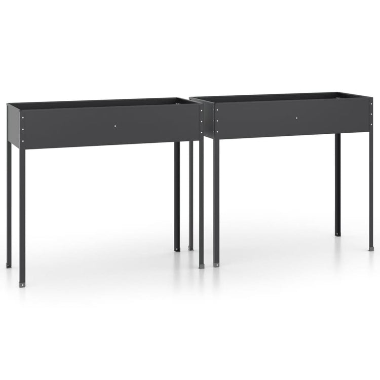 Vidaxl Plators 2 St Galvanized Steel Anthracite -Colored