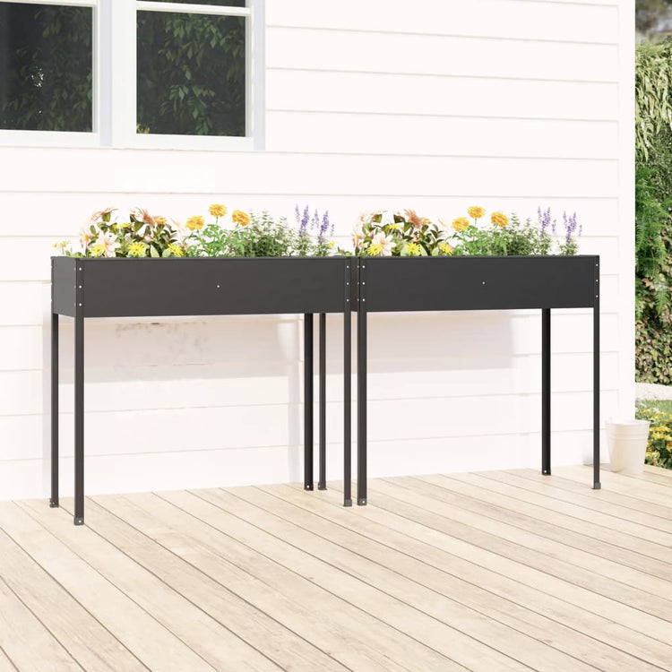Vidaxl Plators 2 St Galvanized Steel Anthracite -Colored