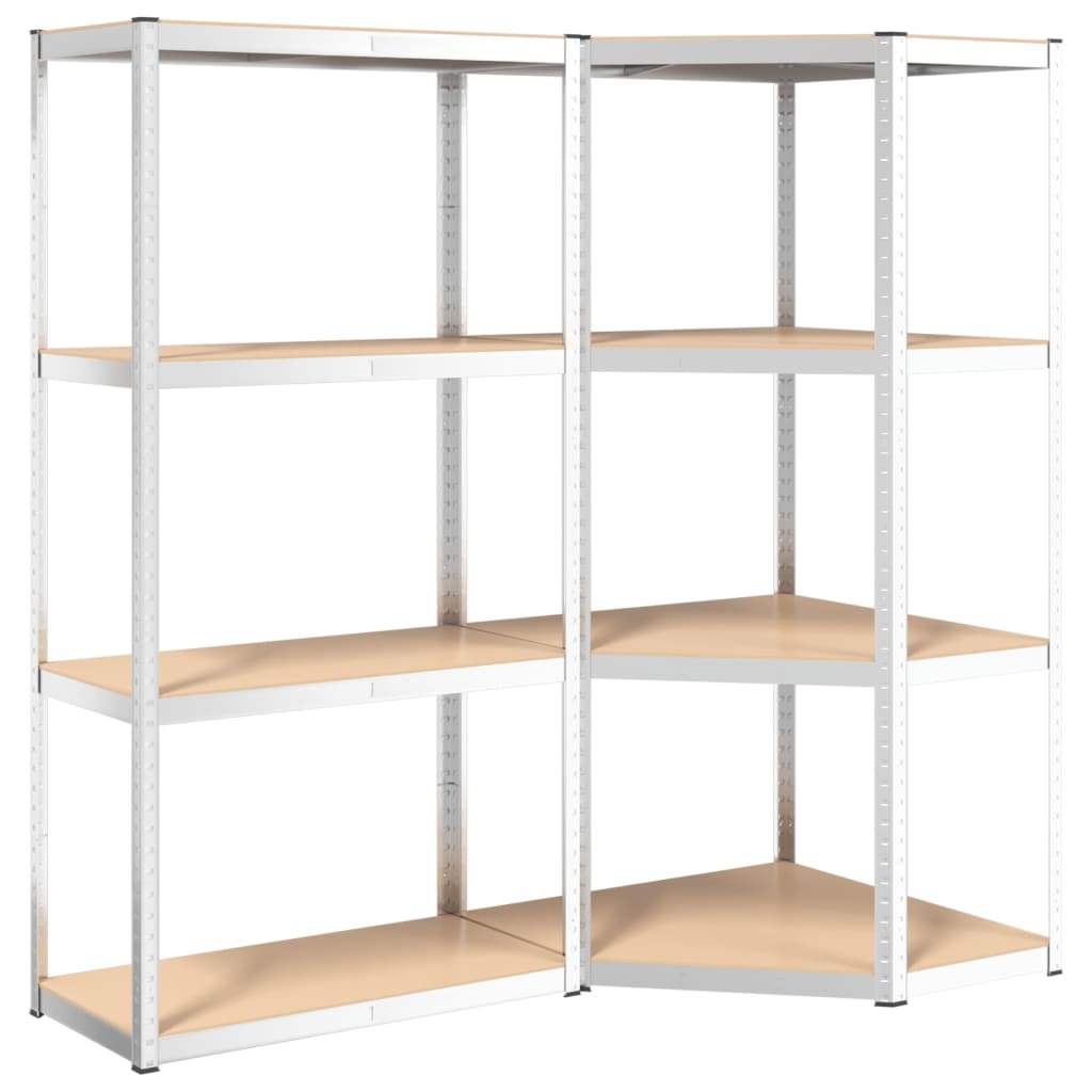 Rack de stockage Vidaxl 4 couches 2 st en acier en bois transformé en argent coloré