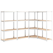 Rack de rangement Vidaxl 4 couches 4 ST en acier en bois transformé en argent coloré - afbeelding 2