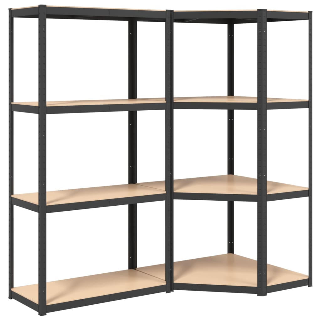 Vidaxl Storage Rack à 4 couches 2 ST ACTEAU COMPRÉE BOIS ANTHRACITE