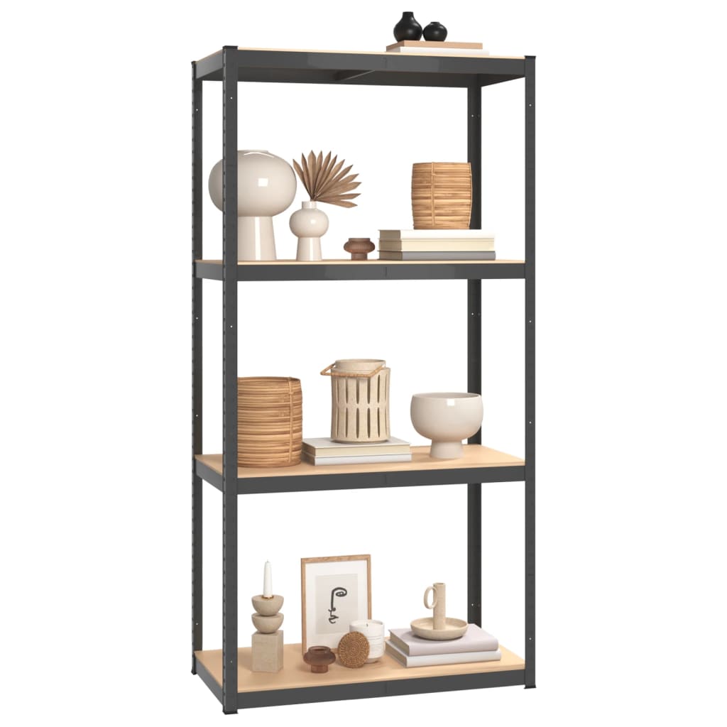 Vidaxl Storage Rack à 4 couches 2 ST ACTEAU COMPRÉE BOIS ANTHRACITE