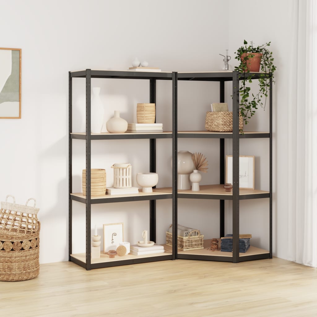 Vidaxl Storage Rack à 4 couches 2 ST ACTEAU COMPRÉE BOIS ANTHRACITE