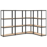 Racks de rangement Vidaxl 4 PCS ACIER 4 couches et couleur anthracite en bois transformé - afbeelding 2
