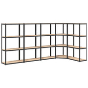 Vidaxl Storage Rack à 4 couches 5 ST ACTEAU COLONNÉE BOIS ANTHRACITE - afbeelding 2
