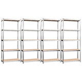 Racks de rangement Vidaxl 5 couches 4 st en acier et argent en bois transformé de couleur - afbeelding 2