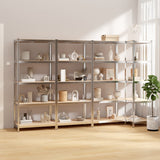 Racks de rangement Vidaxl 5 couches 4 st en acier et argent en bois transformé de couleur - afbeelding 1