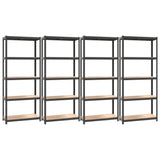 Racks de rangement Vidaxl 4 ST 5 couches en acier et couleur anthracite en bois transformé - afbeelding 2