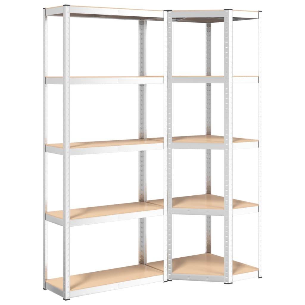 Rack de stockage Vidaxl 5 couches 2 st en acier et en bois transformé de couleur