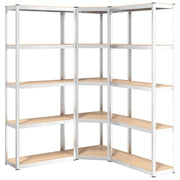 Rack de stockage Vidaxl 5 couches 3 st en acier et en argent en bois transformé de couleur - afbeelding 2