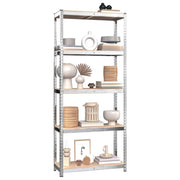 Rack de stockage Vidaxl 5 couches 3 st en acier et en argent en bois transformé de couleur - afbeelding 3