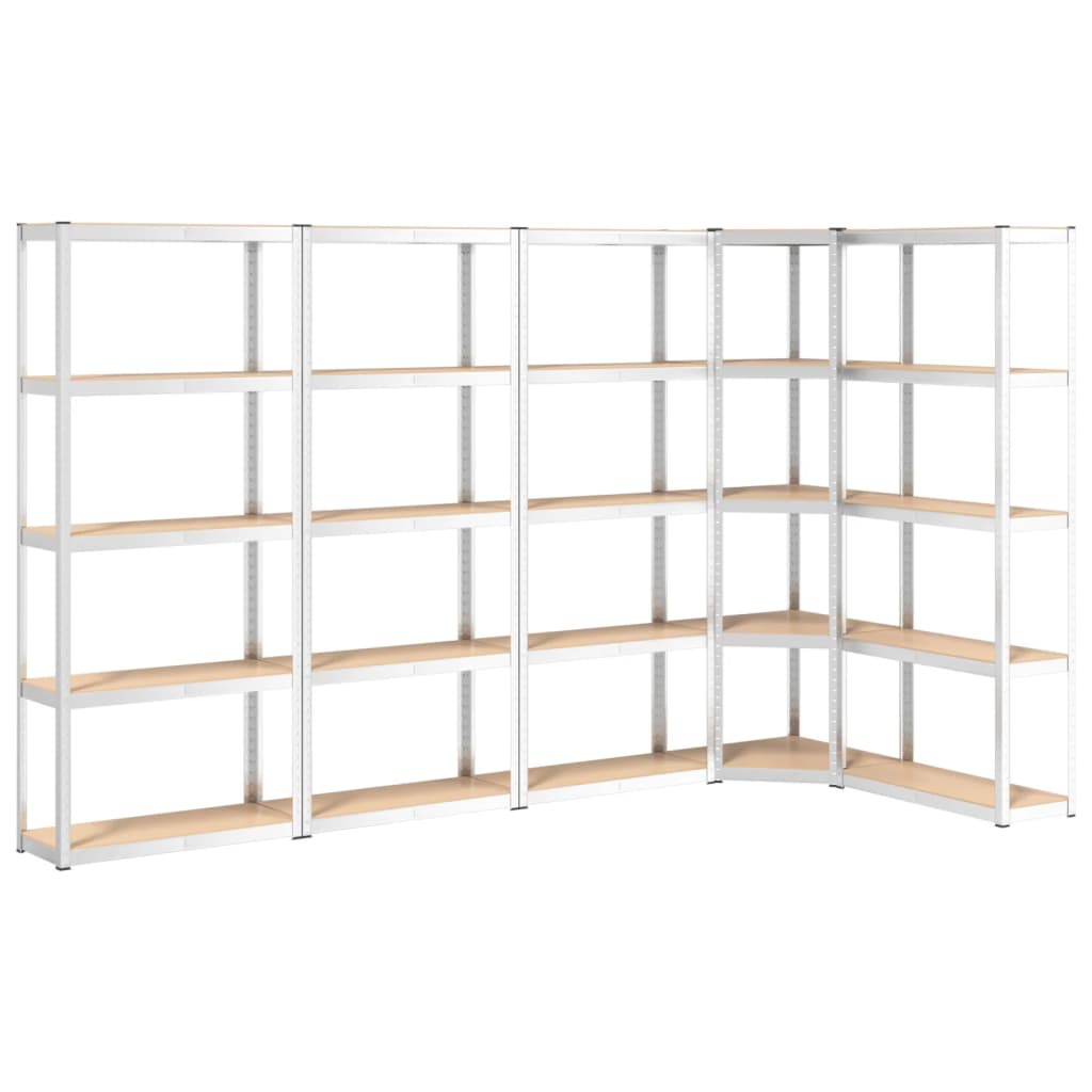 Racks de rangement Vidaxl 5 couches 5 ST en acier et en bois transformé de couleur
