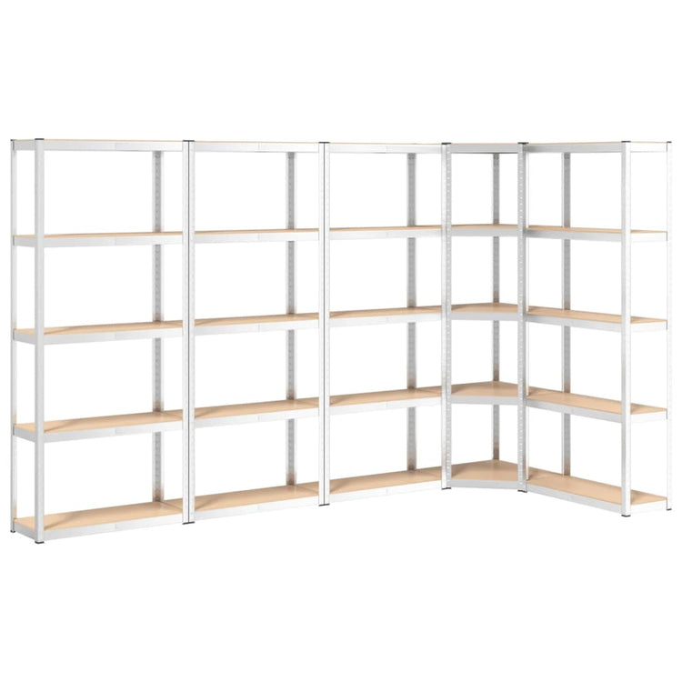 Racks de rangement Vidaxl 5 couches 5 ST en acier et en bois transformé de couleur