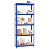 Vidaxl Rangement Rack 5 coureurs 4 ST en acier Bleu en bois