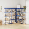 Vidaxl Rangement Rack 5 coureurs 4 ST en acier Bleu en bois