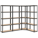 Racks de rangement Vidaxl 4 ST 5 couches en acier et couleur anthracite en bois transformé - afbeelding 2