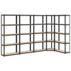 Rack de stockage Vidaxl 5 couches 5 ST en acier en bois transformé en bois d'anthracite