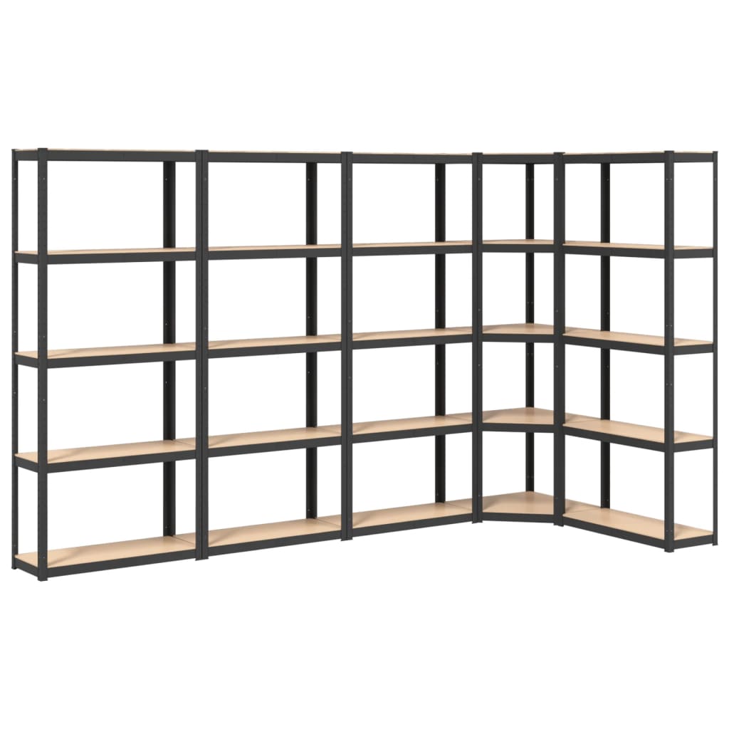 Rack de stockage Vidaxl 5 couches 5 ST en acier en bois transformé en bois d'anthracite