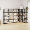 Rack de stockage Vidaxl 5 couches 5 ST en acier en bois transformé en bois d'anthracite