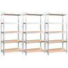 Rack de stockage Vidaxl 5 couches 3 st en acier et en argent en bois transformé de couleur