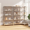 Rack de stockage Vidaxl 5 couches 3 st en acier et en argent en bois transformé de couleur