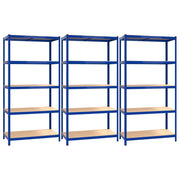 Racks de rangement Vidaxl 3 acier à 5 couches et bleu en bois transformé - afbeelding 2