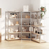 Rack de stockage Vidaxl 5 couches 3 st en acier et en argent en bois transformé de couleur