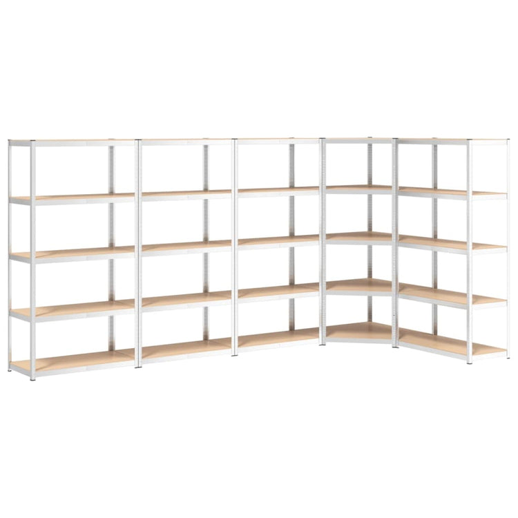 Racks de rangement Vidaxl 5 couches 5 ST en acier et en bois transformé de couleur