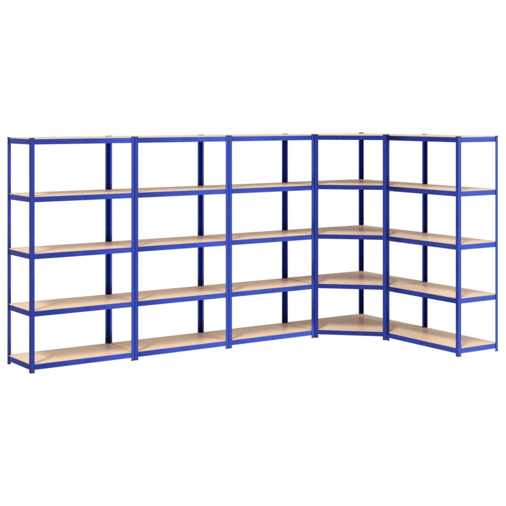 Rack de stockage Vidaxl 5 couches 5 ST en acier en bois Bleu