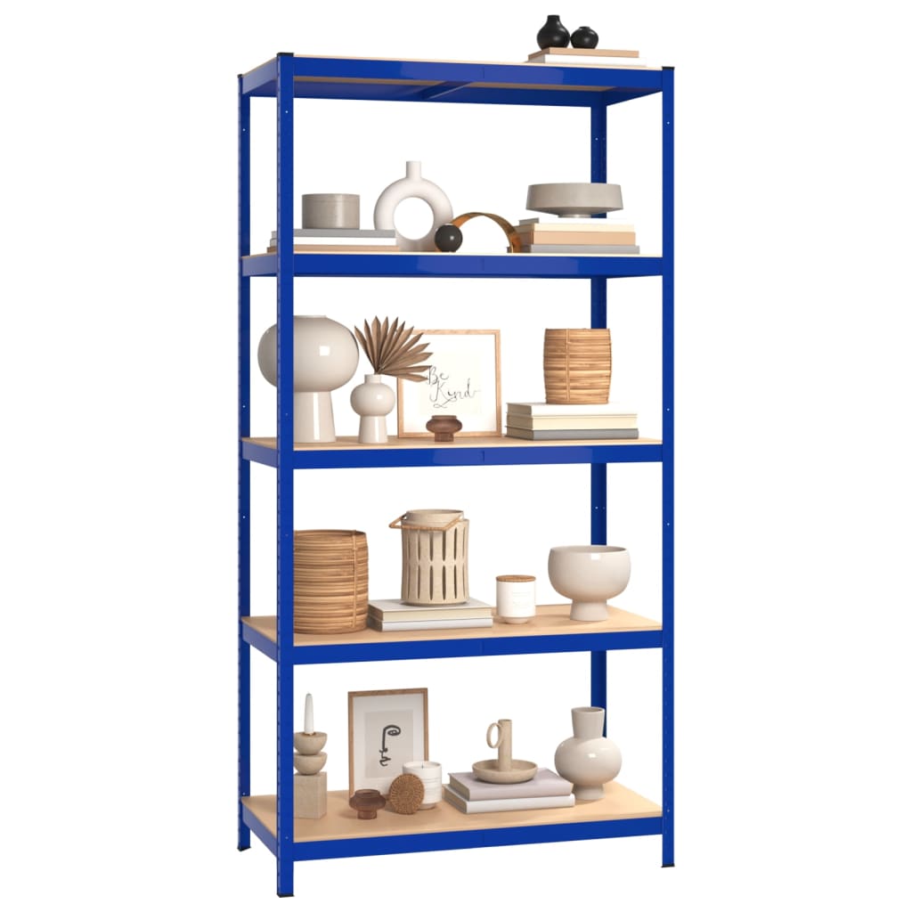 Rack de stockage Vidaxl 5 couches 5 ST en acier en bois Bleu