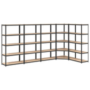 Racks de rangement Vidaxl 5 couches 5 st en acier en bois transformé en bois d'anthracite - afbeelding 2