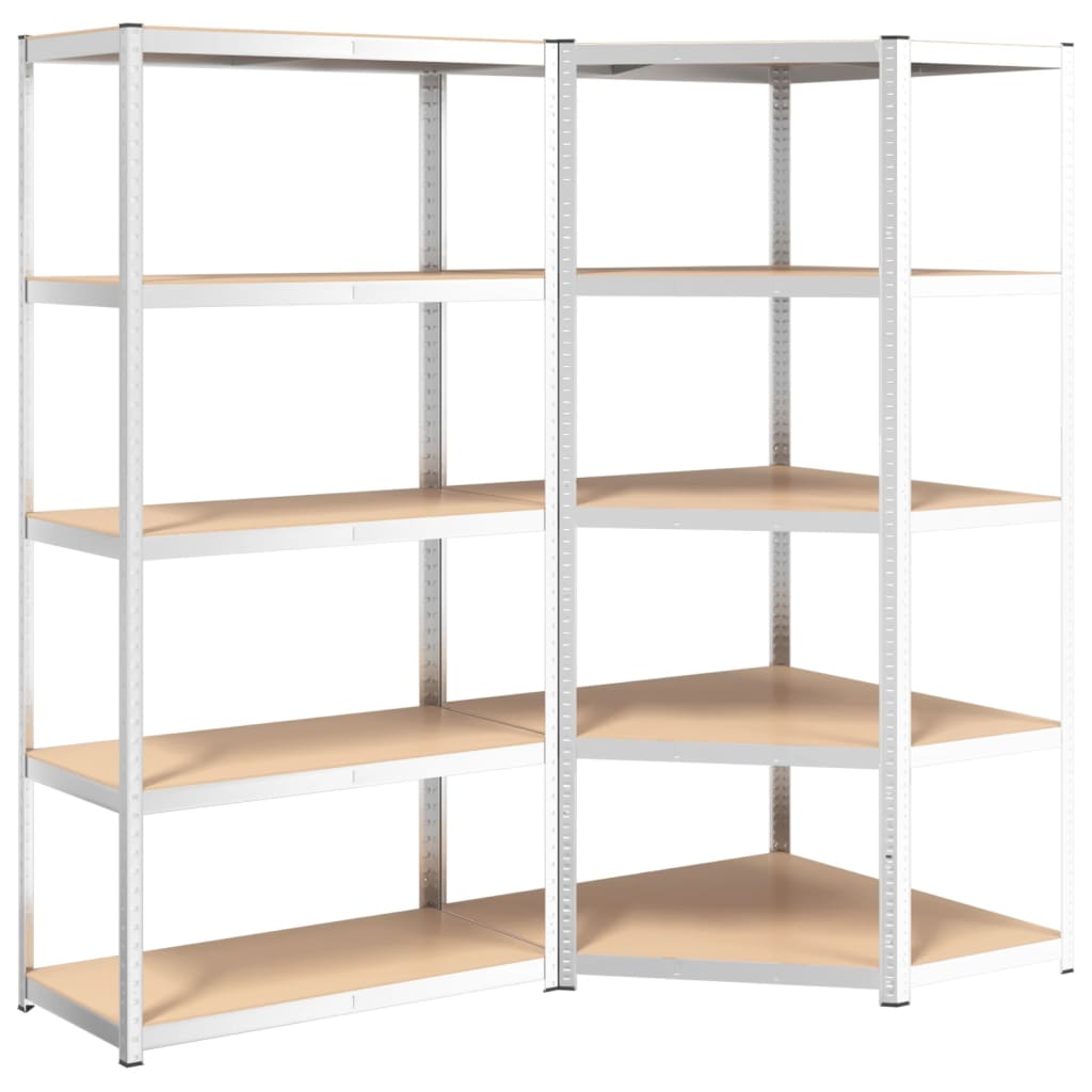 Racks de rangement Vidaxl 5 couches 2 st en acier et en bois transformé de couleur
