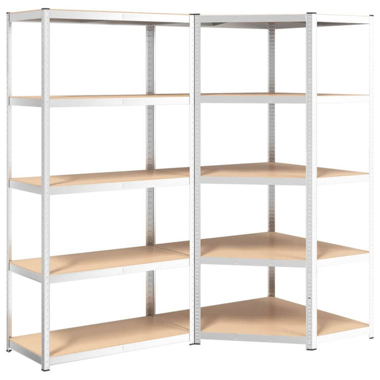 Racks de rangement Vidaxl 5 couches 2 st en acier et en bois transformé de couleur