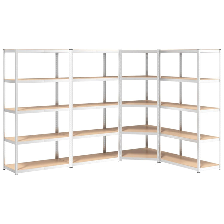 Racks de rangement Vidaxl 5 couches 4 st en acier et argent en bois transformé de couleur