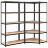 Racks de stockage Vidaxl 5 couches 2 st en acier en bois transformé en bois d'anthracite