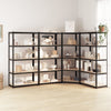 Racks de rangement Vidaxl 4 ST 5 couches en acier et couleur anthracite en bois transformé