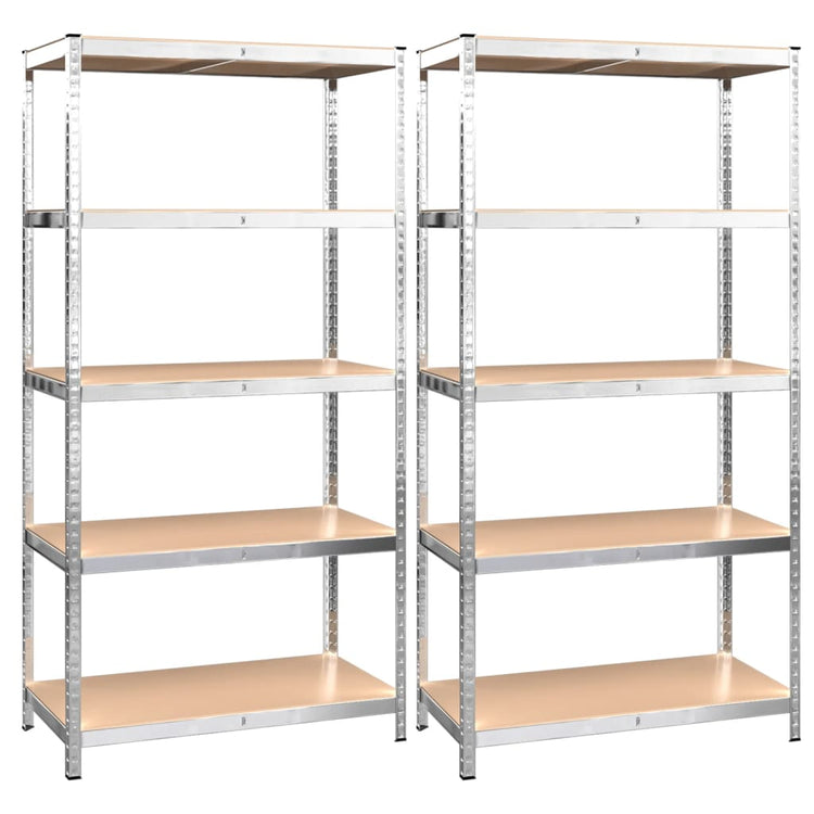 Rack de stockage Vidaxl 5 couches 2 st en acier et en bois transformé de couleur