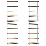 Racks de rangement Vidaxl 4 ST 5 couches en acier et couleur anthracite en bois transformé - afbeelding 2