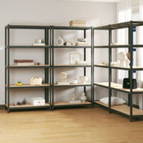 Racks de rangement Vidaxl 4 ST 5 couches en acier et couleur anthracite en bois transformé - afbeelding 1