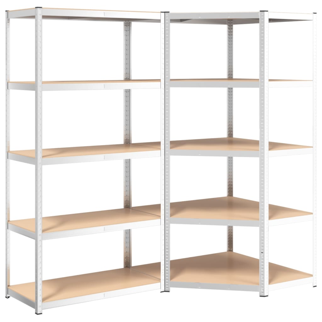 Rack de stockage Vidaxl 5 couches 2 st en acier et en bois transformé de couleur
