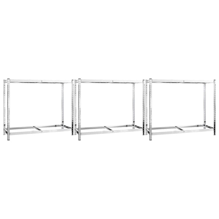 Racks de pneus Vidaxl 2 couches 3 PCS 110x40x110 cm en acier argenté coloré