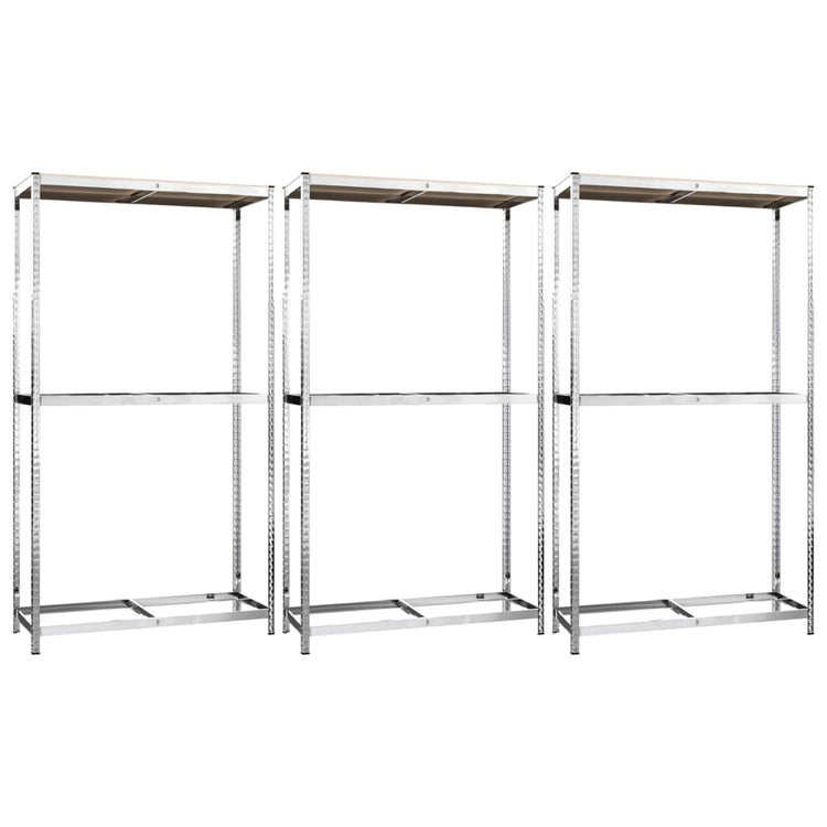Racks de pneus Vidaxl 2 couches 3 PCS 110x40x180 cm en acier argenté coloré
