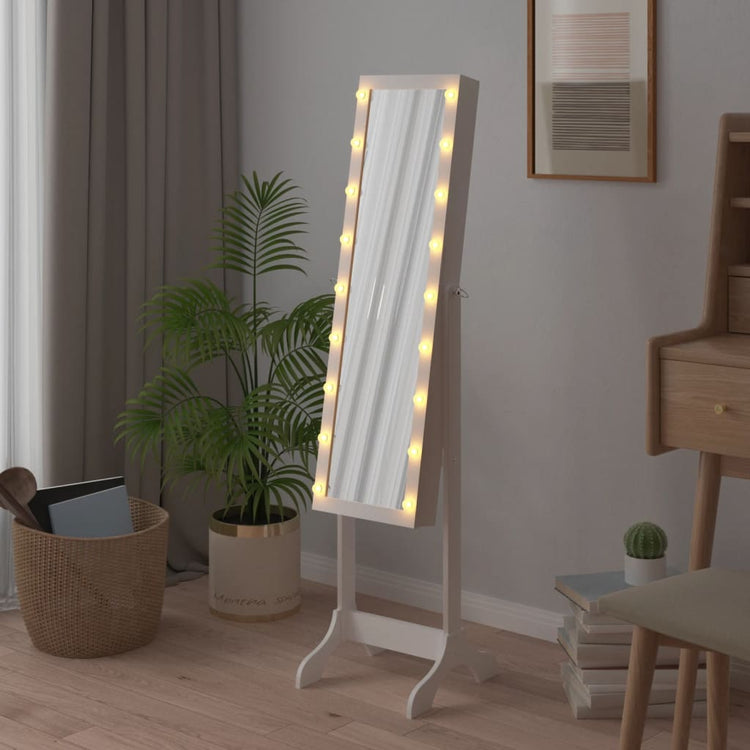 Miroir Vidaxl détaché avec les LED 34x37x146 cm blanc
