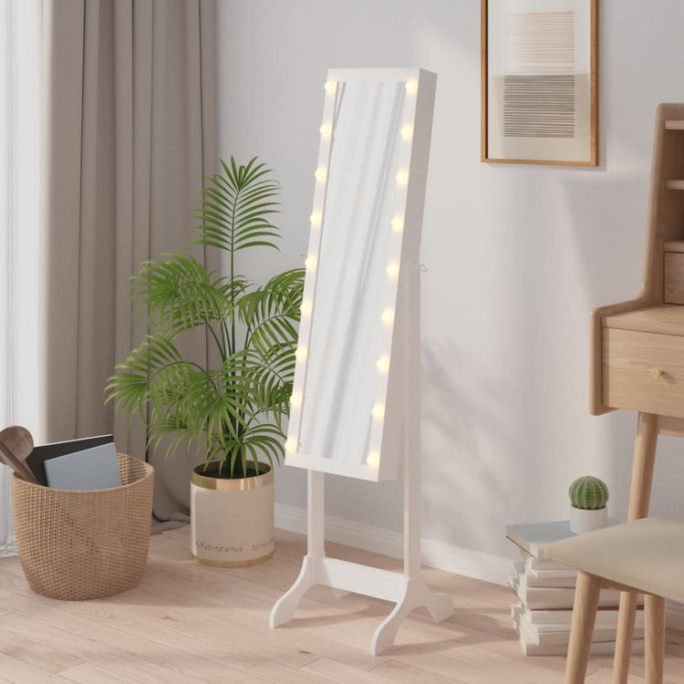 Miroir Vidaxl détaché avec les LED 34x37x146 cm blanc