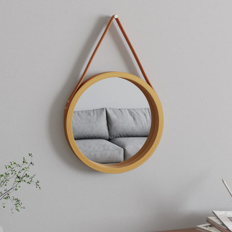 Miroir mural vidaxl avec pneu Ø 35 cm de couleur or