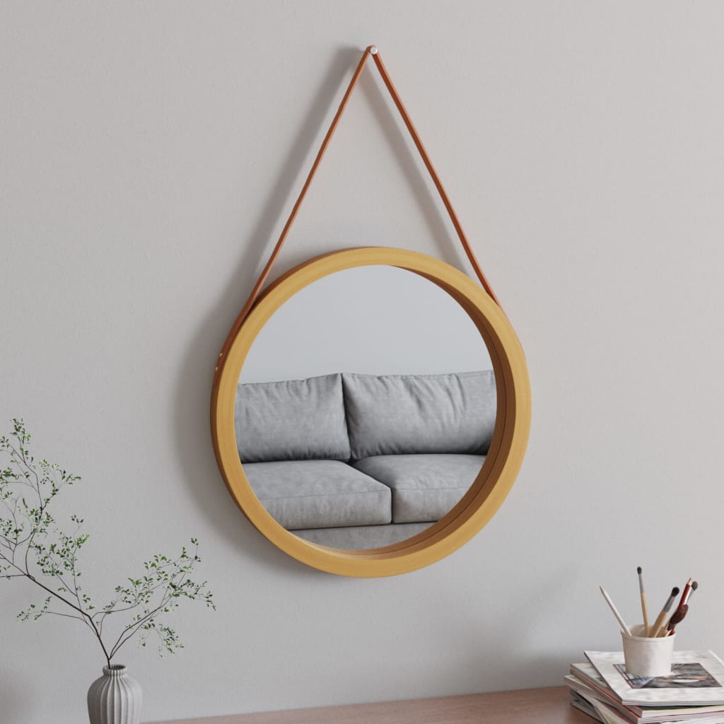 Miroir mural vidaxl avec pneu Ø 55 cm de couleur or