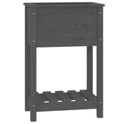 Planteur Vidaxl avec étagère 54x34.5x81 cm en bois de pin massif gris - afbeelding 2